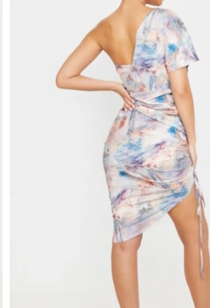 Multi Renaissance Print One Shoulders Ruched Dress - Picture 13 of 15